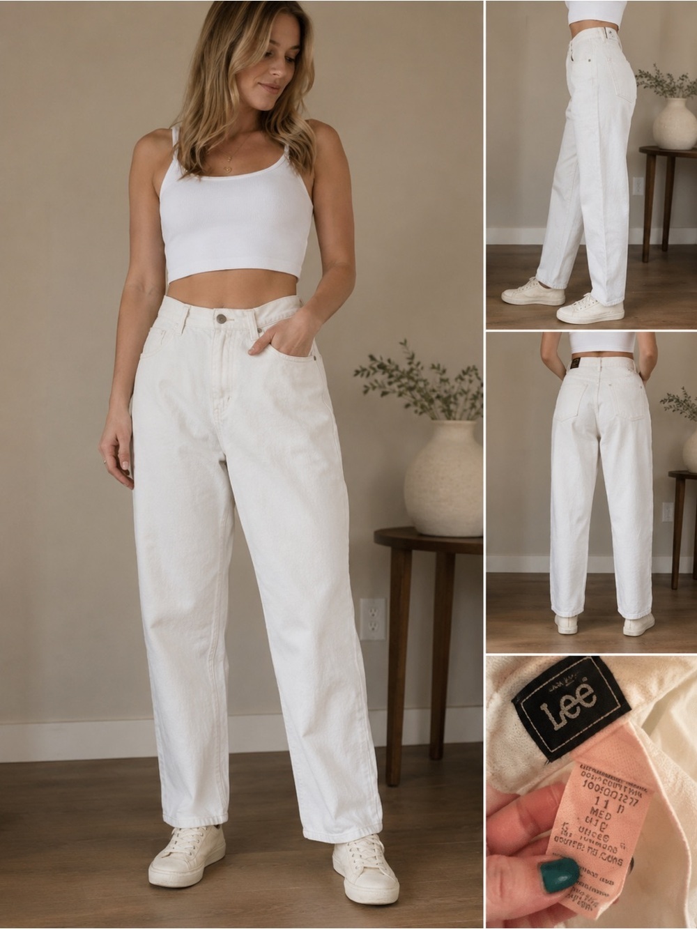 Vintage Lee Classic White Pants size 10P